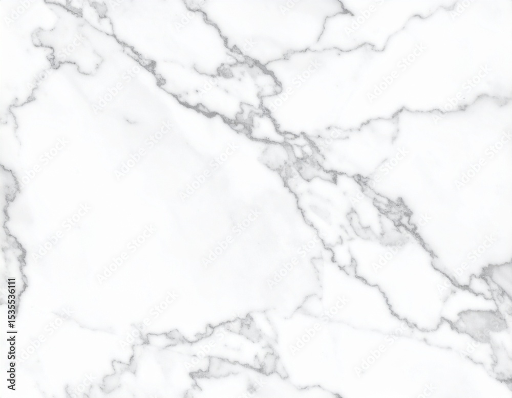 Obraz premium Smooth white marble texture with delicate gray veins, high-resolution seamless pattern. Generated image.