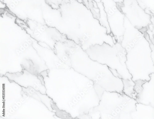 Smooth white marble texture with delicate gray veins, high-resolution seamless pattern. Generated image.
