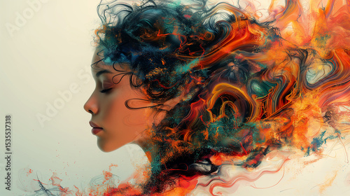 portrait of a girl in the art style
