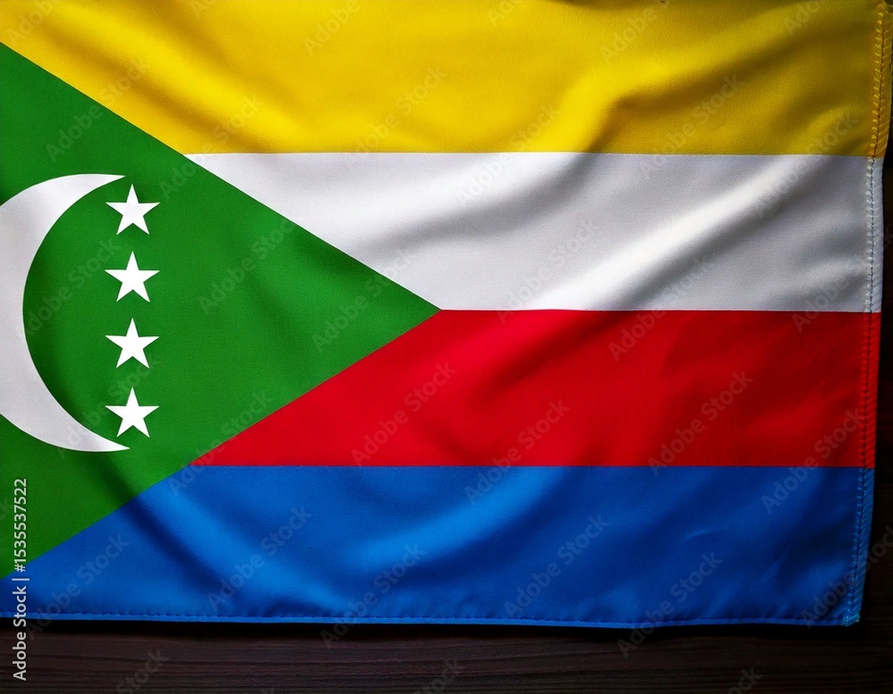 Obraz premium national flag of Union of the Comoros, in the original size,colours and proportions