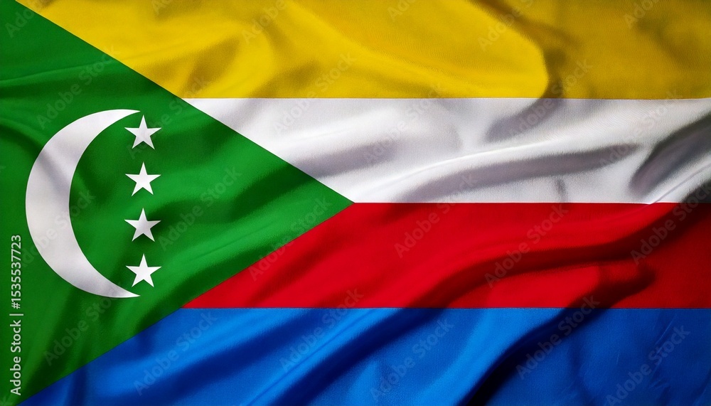 Obraz premium national flag of Union of the Comoros, in the original size,colours and proportions