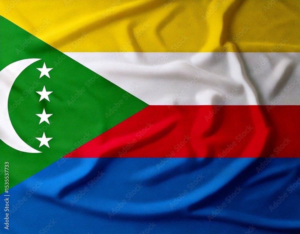 Obraz premium national flag of Union of the Comoros, in the original size,colours and proportions