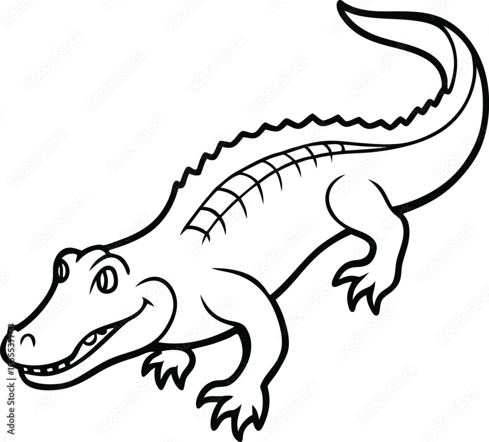 Fototapeta premium vector illustration of a crocodile