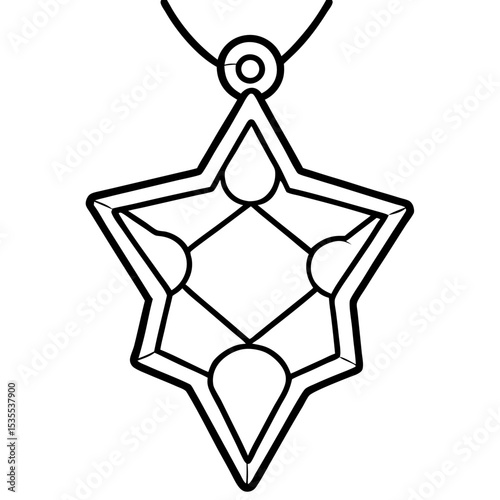 Star Cluster Pendant line art vector