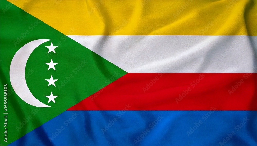 Obraz premium national flag of Union of the Comoros, in the original size,colours and proportions