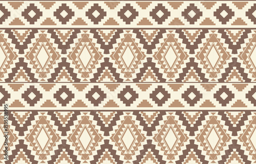 Geometric ethnic oriental ikat seamless pattern  color oriental. Aztec ornament print. Design for background ,curtain, carpet, wallpaper, clothing, wrapping, Batik, vector illustration.