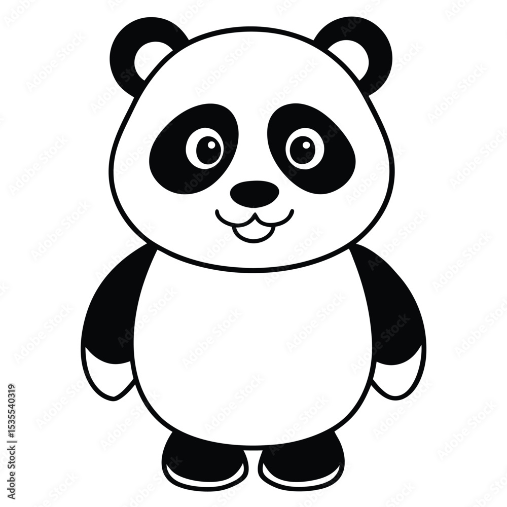 Obraz premium Panda Bear Clipart Isolated as a Cute Vector Character