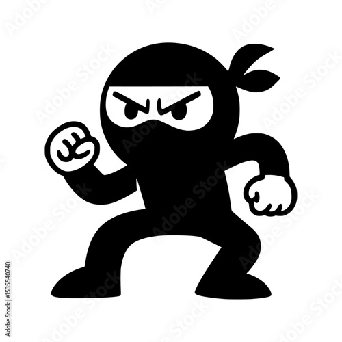 Angry ninja,cartoon character