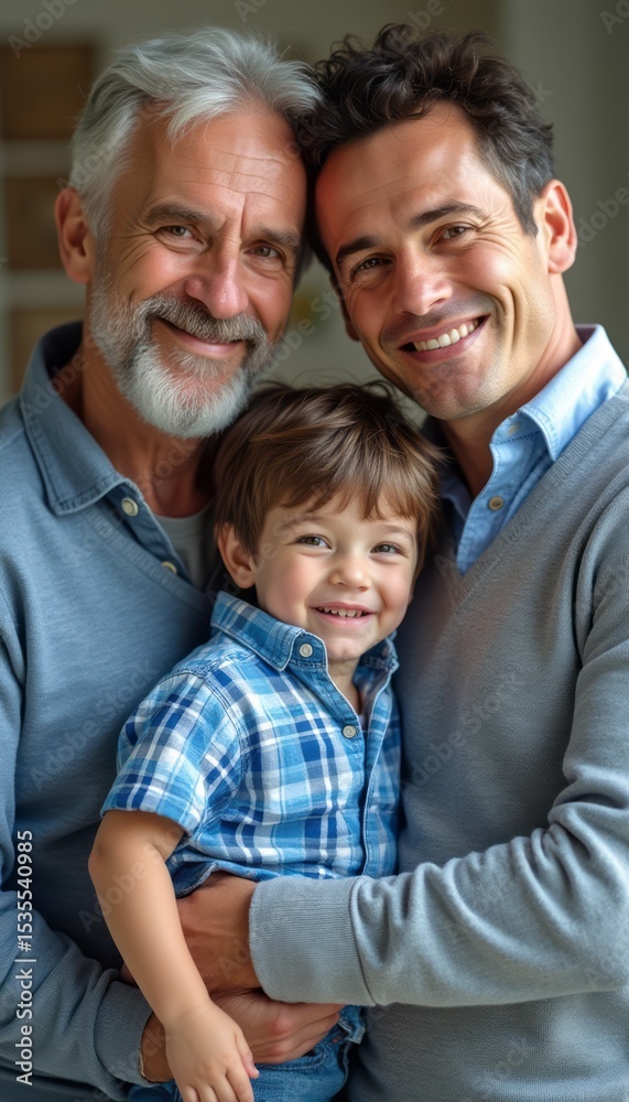 Three generations of love in a warm embrace Three generations of love in a warm embrace