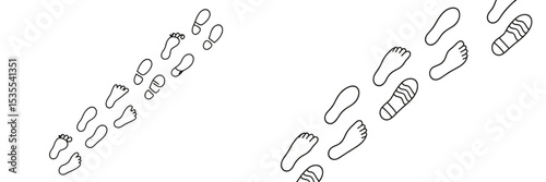 Footprints on a sandy path indicate movement between two areas during a warm afternoon