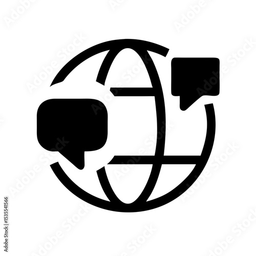 The global communication symbol, showcasing interconnectedness and dialogues worldwide. The emblem represents universal conversations.