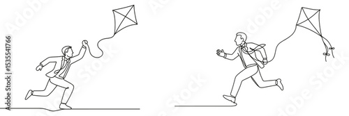 Person running while flying a kite in a park on a sunny day showcasing joyful outdoor activity