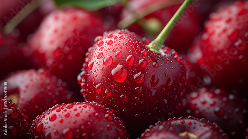 close up of fresh cherries