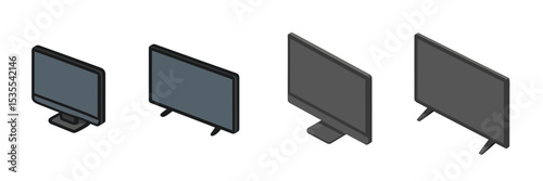 Various designs of modern television screens displayed side by side in a clean and minimalistic style