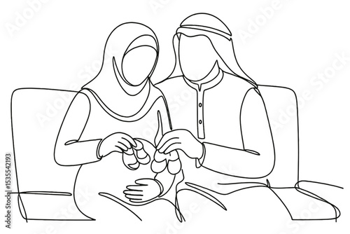 Happy couple preparing for parenthood in cozy living room setting during sunny afternoon
