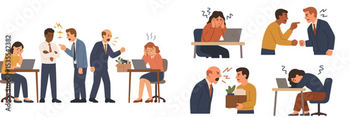 Workplace conflict and stress representation among office employees during a busy day in a corporate environment