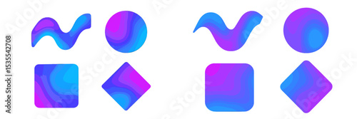 Colorful abstract shapes blending gradients under soft lighting at a creative design studio
