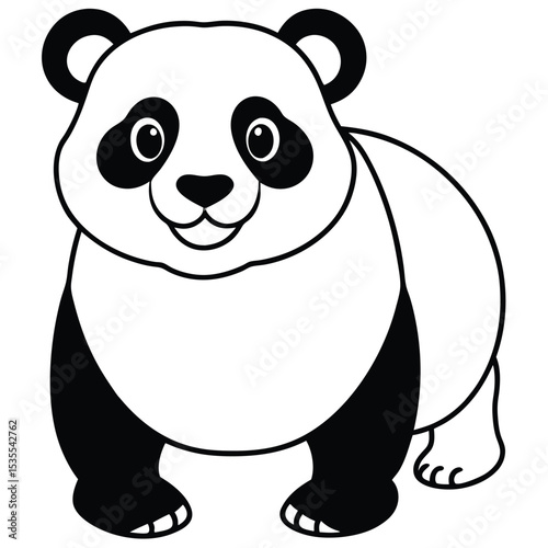 Adorable smiling panda bear illustration perfect for children's books and educational projects