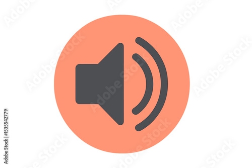 Sound icon illustrating volume levels with waves in a circular background