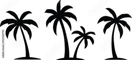 Coconut Tree silhouette Vector | Minimalist & Trendy Coconut Tree Silhouette Design | Unique & Stylish Coconut Tree Artwork for Vector design