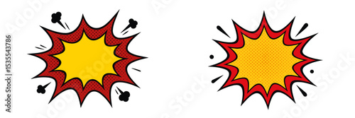 Colorful cartoon explosion graphics with a dynamic design for visual impact and storytelling in creative projects