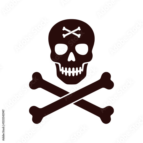 Minimalist skull and crossbones icon