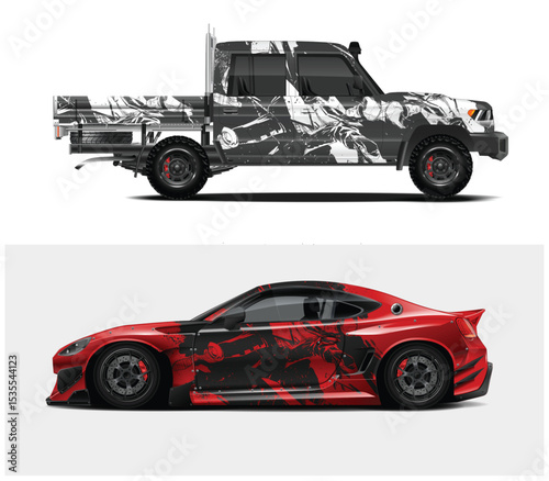 Custom Car and Truck Wraps with Anime Inspired Design