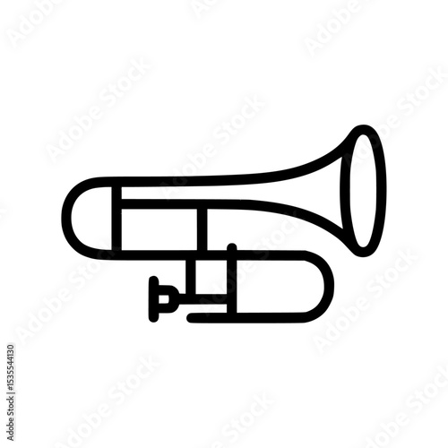 Minimalist trombone icon vector art