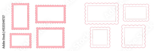 Decorative pink frames in various shapes and sizes for creative projects and design purposes