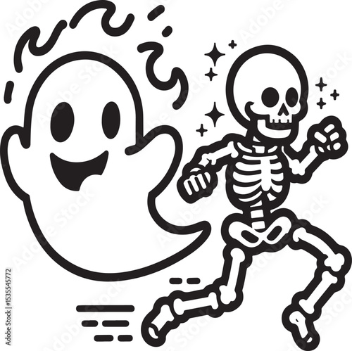 Festive Halloween Skulls & Ghosts Graphics
