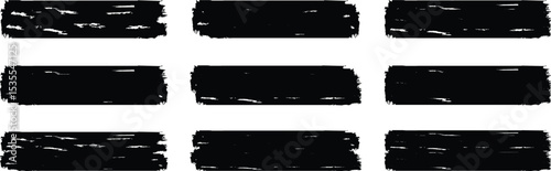 Brush strokes vector. Paint, ink brush, brush strokes, brushes, lines, frames, buttons, grungy rough grunge thick paint line texture. Brush line set. Brush stroke set	