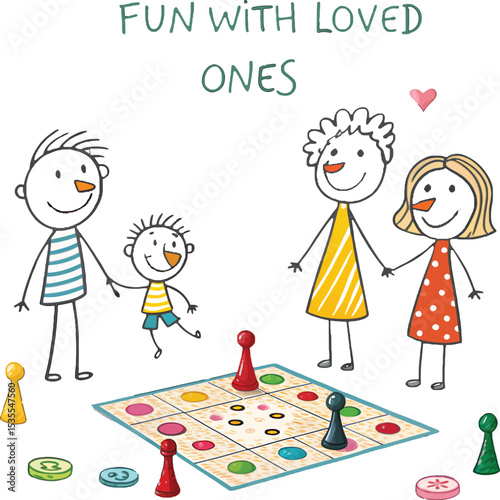 Fun with Loved Ones: A heartwarming scene unfolds as a cheerful family shares a game night, illustrating the joys of togetherness and quality time.