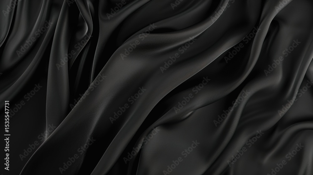 Obraz premium Cloth Folds Black Background Image: Modern, Textured, and Visually Appealing for Creative Projects