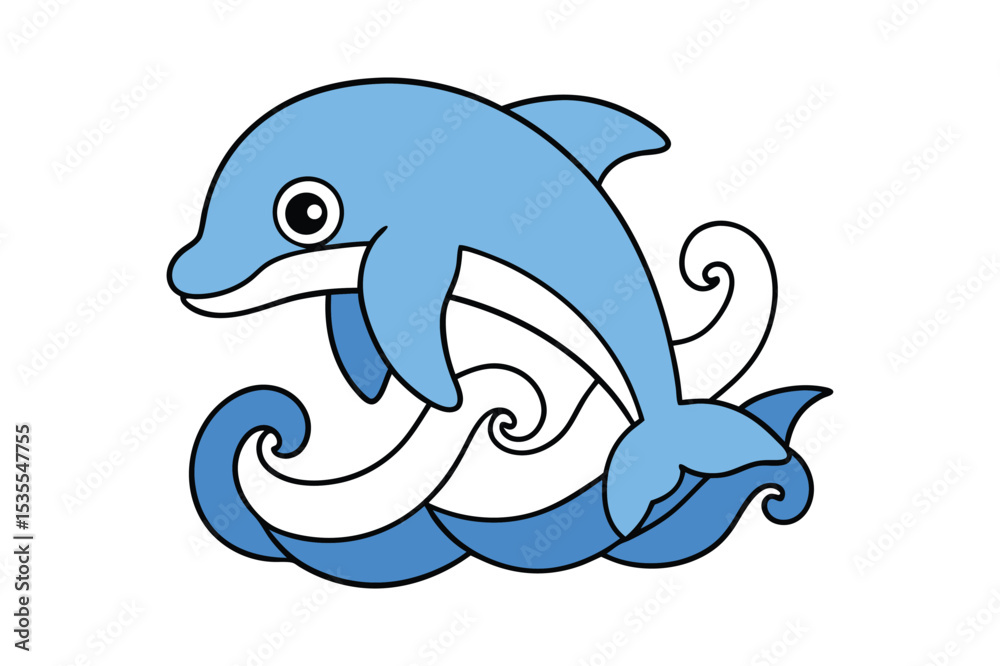 Fototapeta premium Dolphin vector illustration