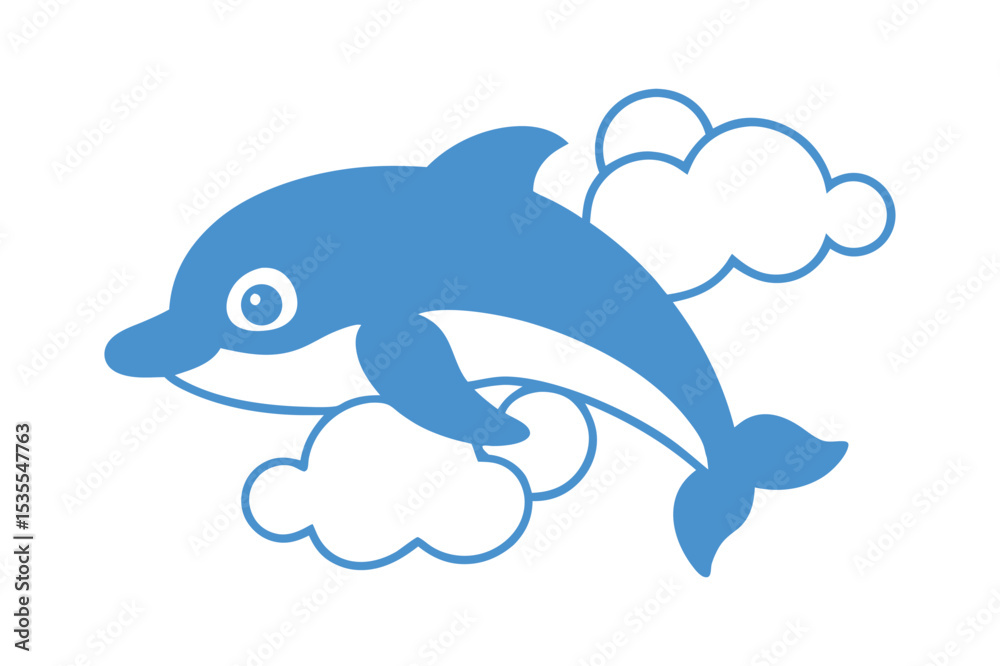 Obraz premium Dolphin vector illustration