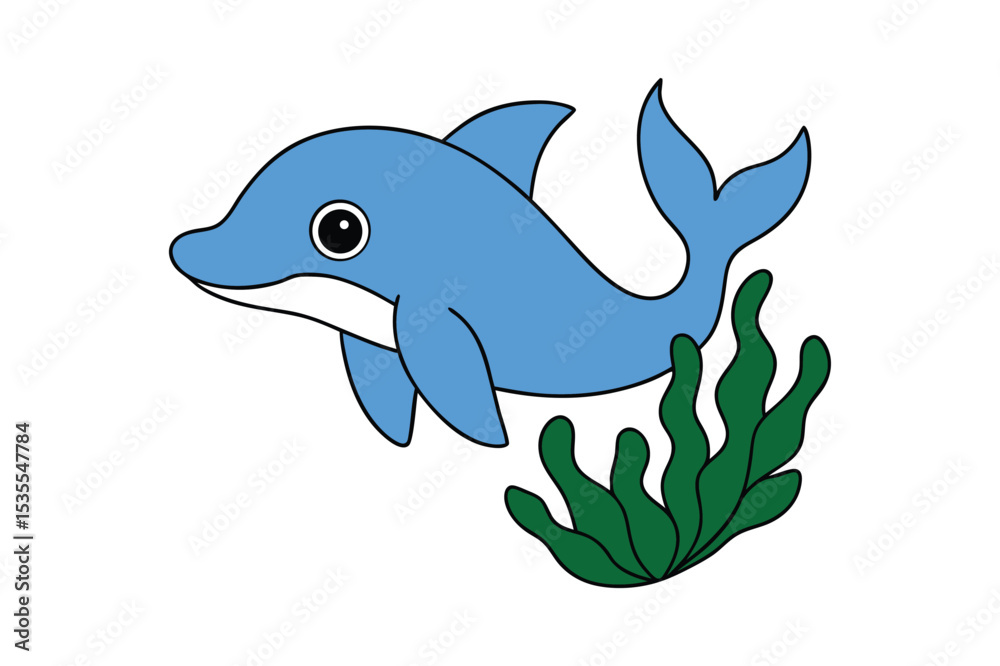 Fototapeta premium Dolphin vector illustration