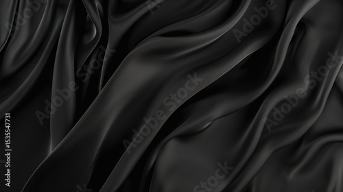 Cloth Folds Black Background Image: Modern, Textured, and Visually Appealing for Creative Projects