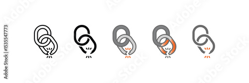Broken Chain Icon Set Multiple Style Collection