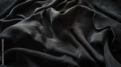 Cloth Folds Black Background Image: Modern, Textured, and Visually Appealing for Creative Projects