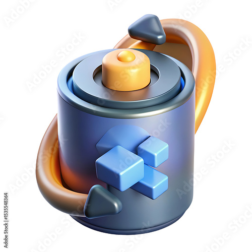 Abstract battery icon isolated on transparent background
