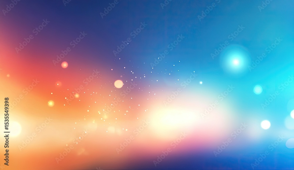 Fototapeta premium Abstract vibrant color gradients with glowing particles