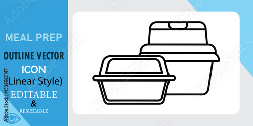 Prepared food outline vector icon in linear style