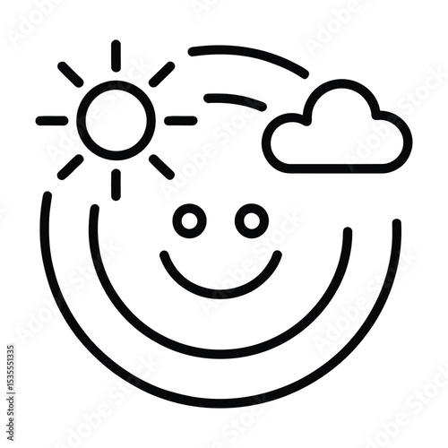 Mood Tracker Icon, Vector, Illustration, Icon, Outline, Line Art, Silhouette, Logo, White Background.