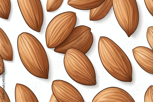 Almond nuts PNG, transparent isolated background. Healthy superfood nut snack. Nutritious, natural, organic food, flavour, cooking ingredient, vitamin mineral source 