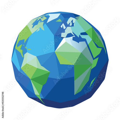 Polygonal globe or Earth