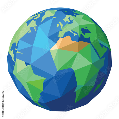 Polygonal globe or Earth