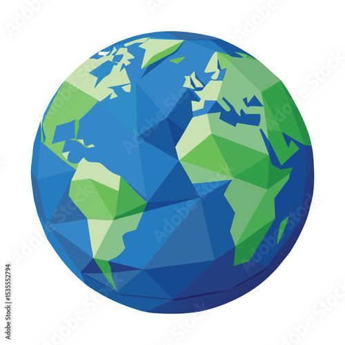 Polygonal globe or Earth