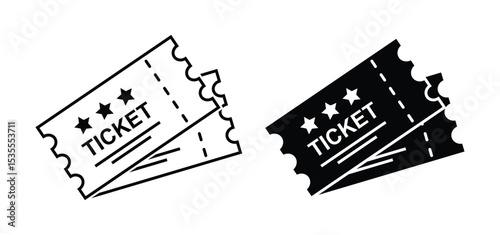 Ticket vector icon set collection