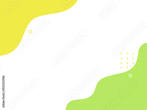 かわいい緑の流体シェイプの背景イラスト素材　flat hand drawn fluid blue shapes background.Cute abstract shapes.Vector loose frame.