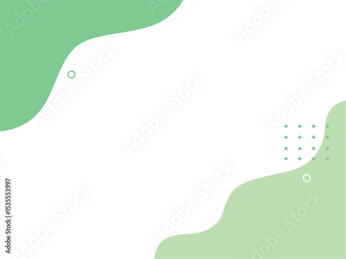 かわいい緑の流体シェイプの背景イラスト素材　flat hand drawn fluid blue shapes background.Cute abstract shapes.Vector loose frame.